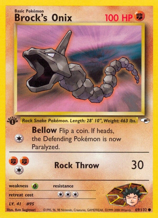 Image for Brock's Onix (69) (069/132) (1st Edition) [Gym Heroes] - Pokemon