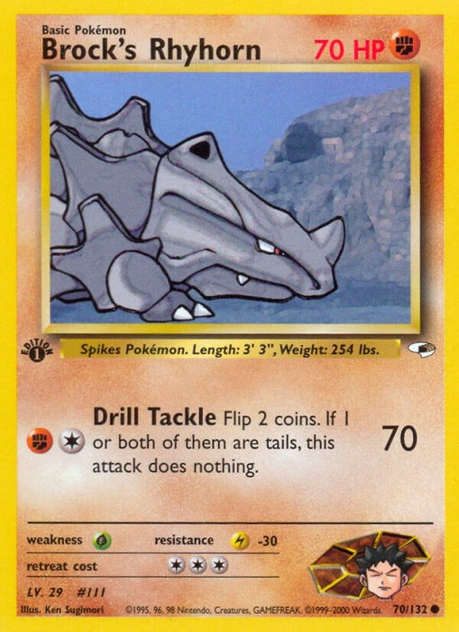 Image for Brock's Rhyhorn (70) (070/132) (Unlimited) [Gym Heroes] - Pokemon