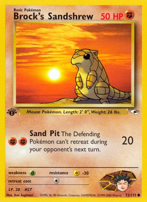 Image for Brock's Sandshrew (72) (072/132) (1st Edition) [Gym Heroes] - Pokemon
