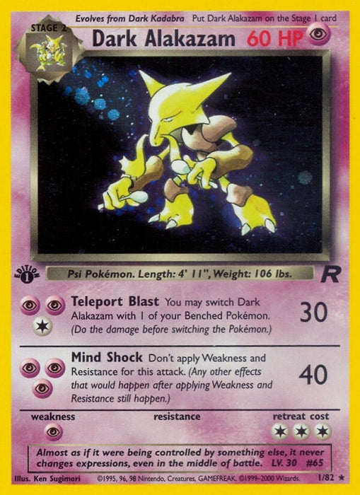 Image for Dark Alakazam (1) (01/82) (1st Edition Holofoil) [Team Rocket] - Pokemon