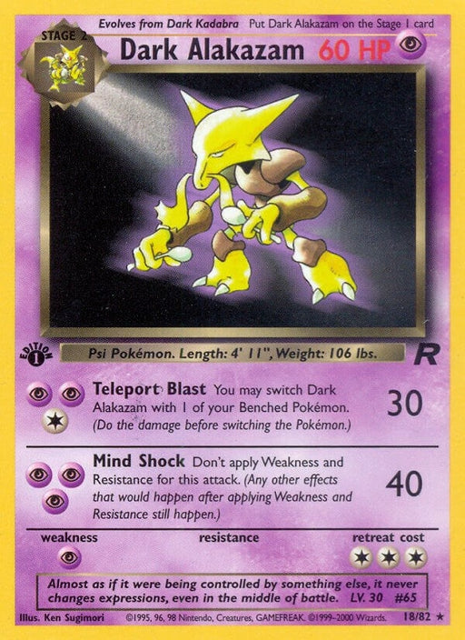 Image for Dark Alakazam (18) (18/82) (Unlimited) [Team Rocket] - Pokemon