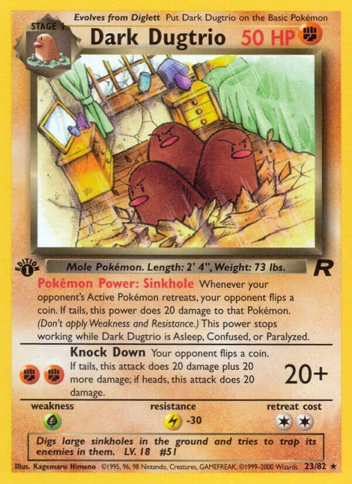 Image for Dark Dugtrio (23) (23/82) (Unlimited) [Team Rocket] - Pokemon