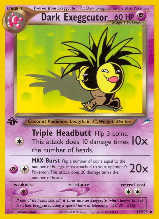 Image for Dark Exeggcutor (033/105) (1st Edition) [Neo Destiny] - Pokemon