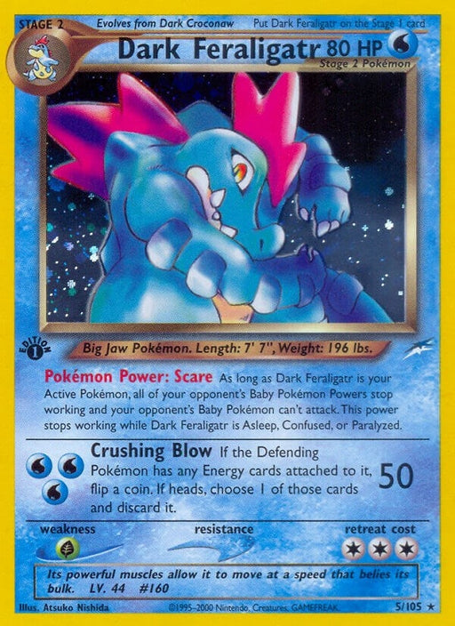 Image for Dark Feraligatr (005/105) (1st Edition Holofoil) [Neo Destiny] - Pokemon