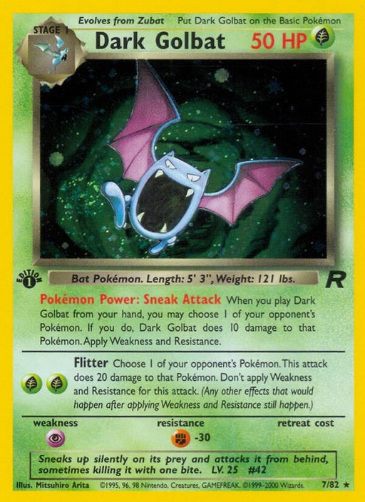 Image for Dark Golbat (7) (07/82) (1st Edition Holofoil) [Team Rocket] - Pokemon