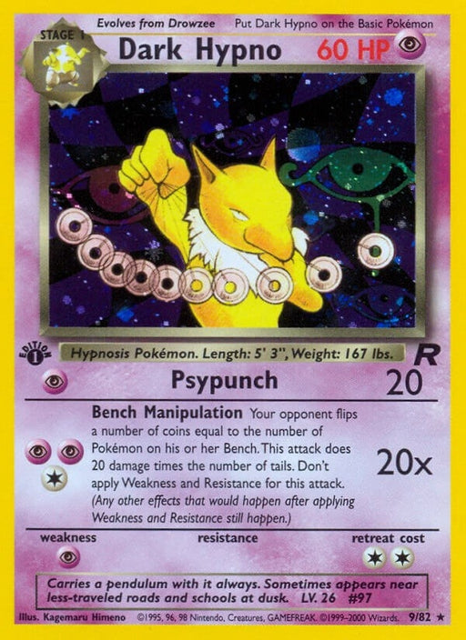 Image for Dark Hypno (9) (09/82) (1st Edition Holofoil) [Team Rocket] - Pokemon