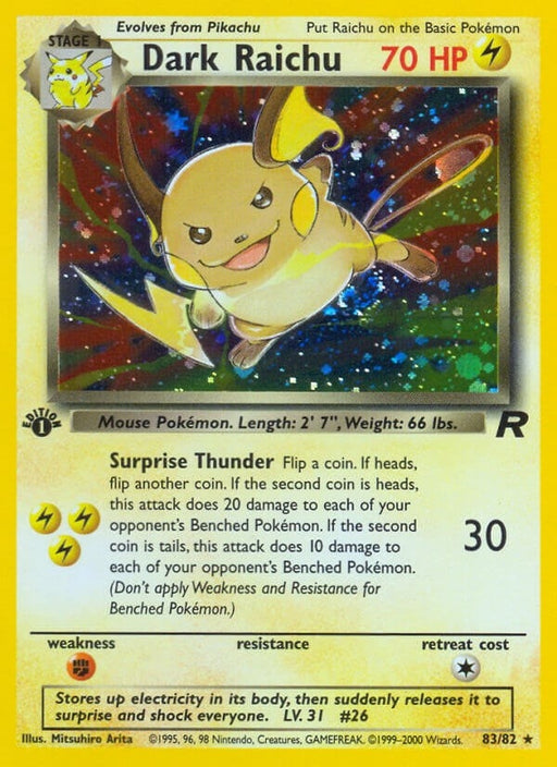 Image for Dark Raichu (83/82) (1st Edition Holofoil) [Team Rocket] - Pokemon