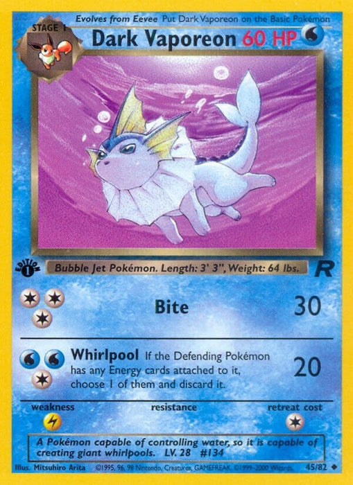 Image for Dark Vaporeon (45/82) (1st Edition) [Team Rocket] - Pokemon