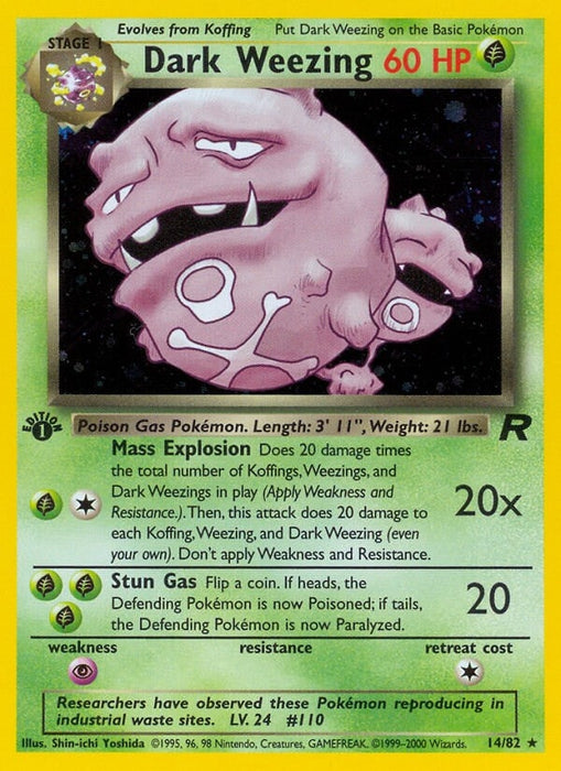 Image for Dark Weezing (14) (14/82) (1st Edition Holofoil) [Team Rocket] - Pokemon