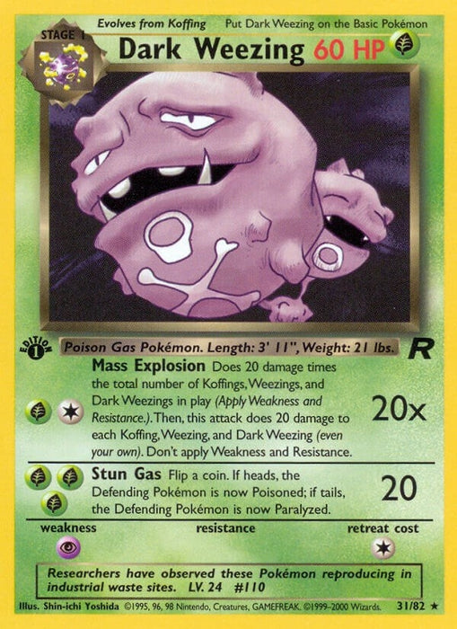 Image for Dark Weezing (31) (31/82) (1st Edition) [Team Rocket] - Pokemon