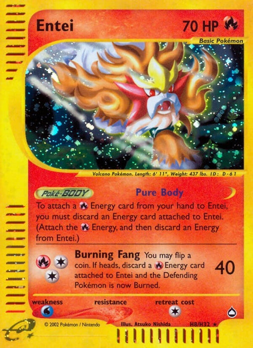 Image for Entei (H8) (H08/H32) (Holofoil) [Aquapolis] - Pokemon