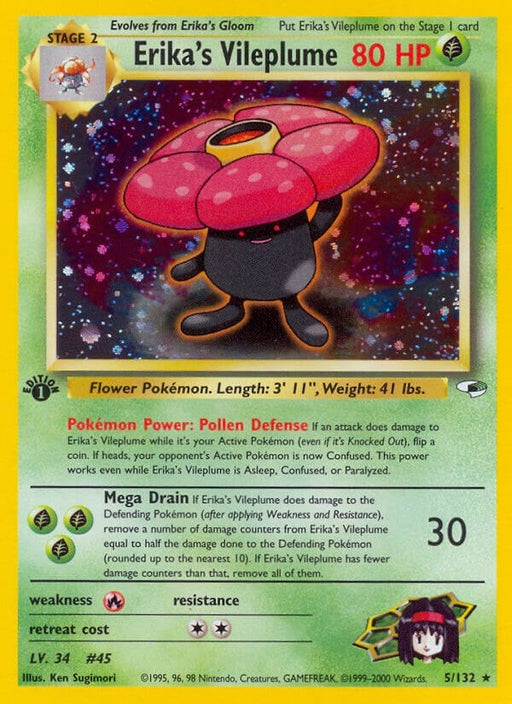 Image for Erika's Vileplume (005/132) (1st Edition Holofoil) [Gym Heroes] - Pokemon