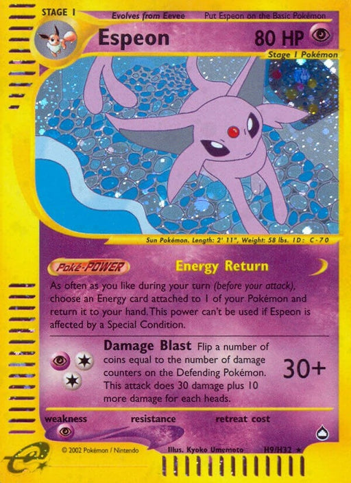 Image for Espeon (H9) (H09/H32) (Holofoil) [Aquapolis] - Pokemon