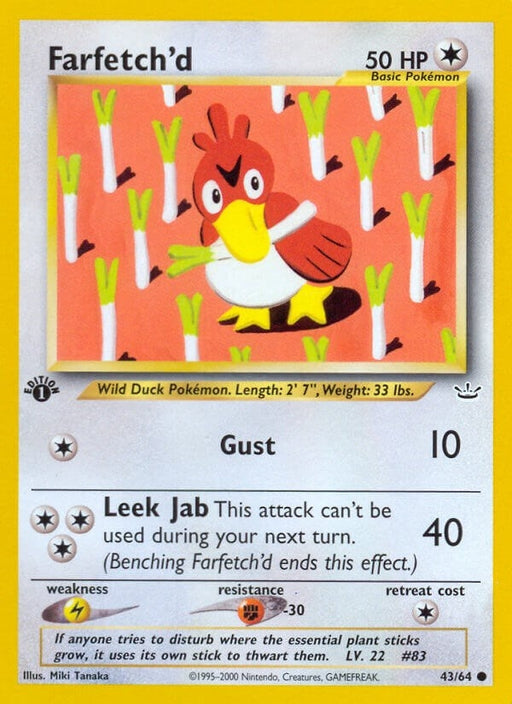 Image for Farfetch'd (43/64) (1st Edition) [Neo Revelation] - Pokemon