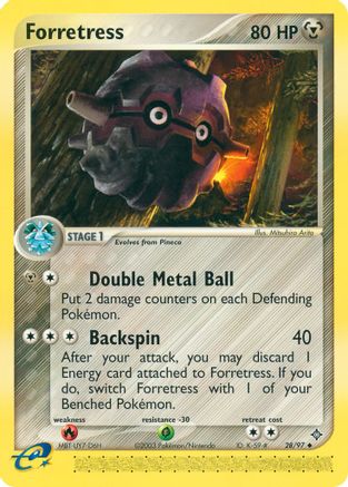 Forretress (28/97) ${(@ != 'undefined' && (@2).printedTotal) ? '(' + @ + '/' + (@2).printedTotal + ')' : '')} [Dragon]