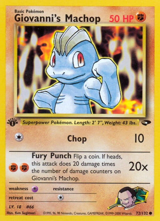 Image for Giovanni's Machop (072/132) (1st Edition) [Gym Challenge] - Pokemon