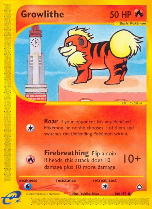 Image for Growlithe (80) (080/147) [Aquapolis] - Pokemon