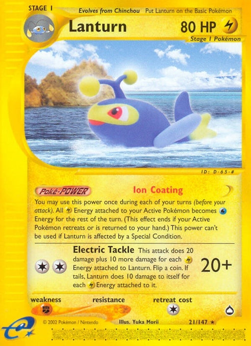 Image for Lanturn (21) (021/147) (Reverse Holofoil) [Aquapolis] - Pokemon