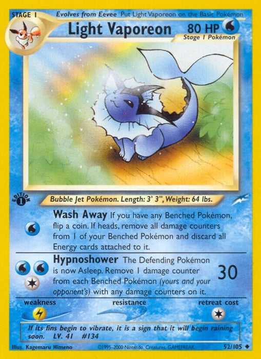 Image for Light Vaporeon (052/105) (1st Edition) [Neo Destiny] - Pokemon