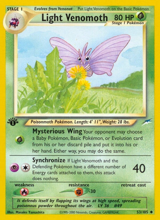 Image for Light Venomoth (053/105) (Unlimited) [Neo Destiny] - Pokemon