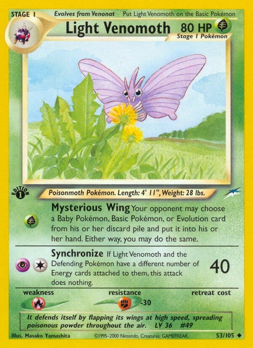 Image for Light Venomoth (053/105) (1st Edition) [Neo Destiny] - Pokemon