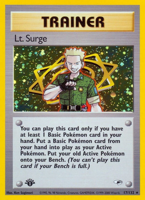 Image for Lt. Surge (17) (017/132) (Unlimited Holofoil) [Gym Heroes] - Pokemon