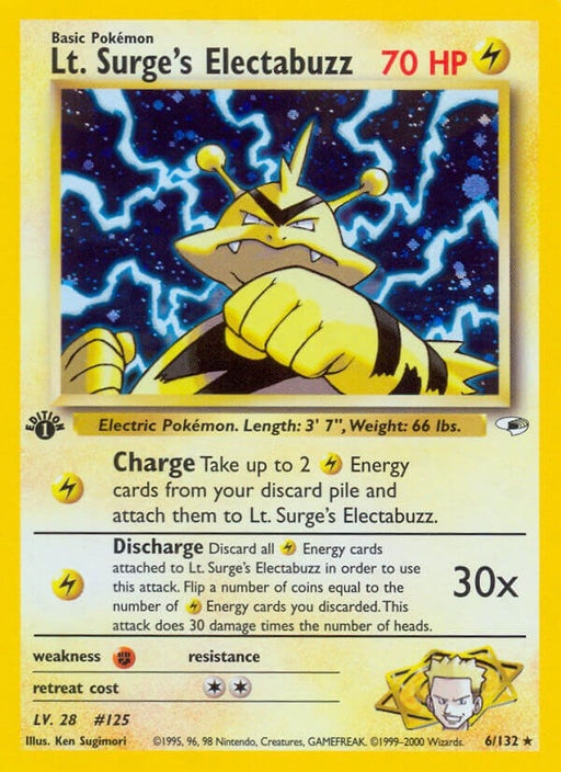 Image for Lt. Surge's Electabuzz (6) (006/132) (1st Edition Holofoil) [Gym Heroes] - Pokemon