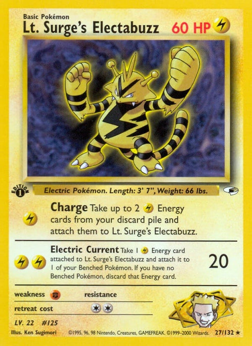 Image for Lt. Surge's Electabuzz (27) (027/132) (1st Edition) [Gym Heroes] - Pokemon