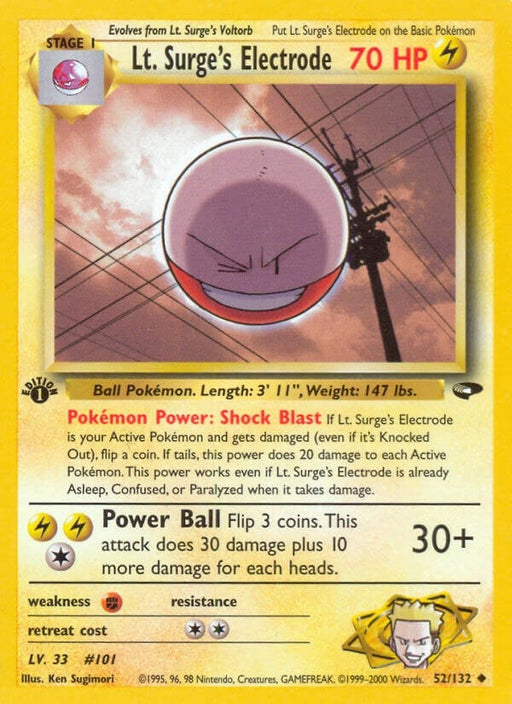 Image for Lt. Surge's Electrode (052/132) (1st Edition) [Gym Challenge] - Pokemon