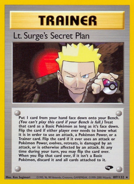 Image for Lt. Surge's Secret Plan (107/132) (1st Edition) [Gym Challenge] - Pokemon