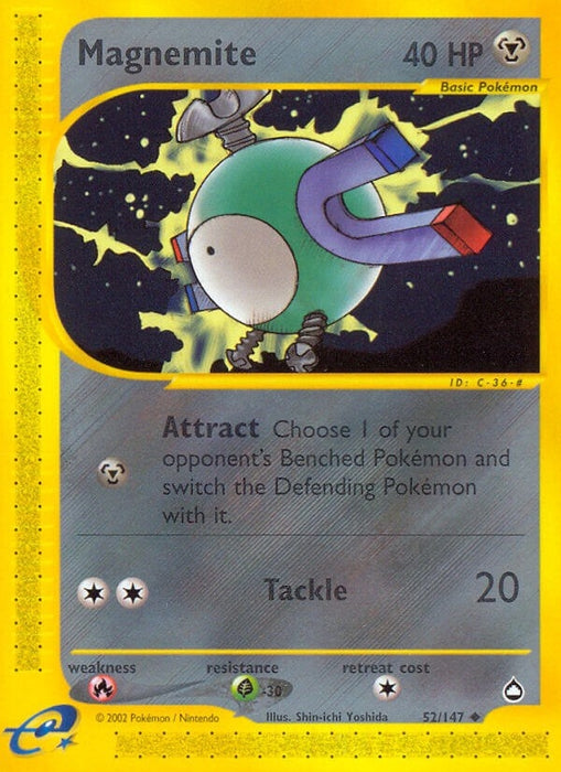 Image for Magnemite (52) (052/147) (Reverse Holofoil) [Aquapolis] - Pokemon