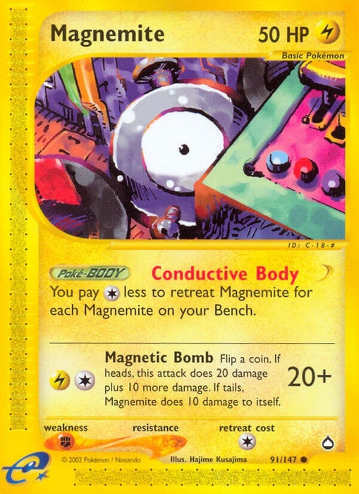 Image for Magnemite (91) (091/147) [Aquapolis] - Pokemon