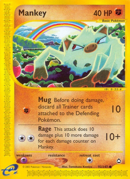 Image for Mankey (092/147) [Aquapolis] - Pokemon