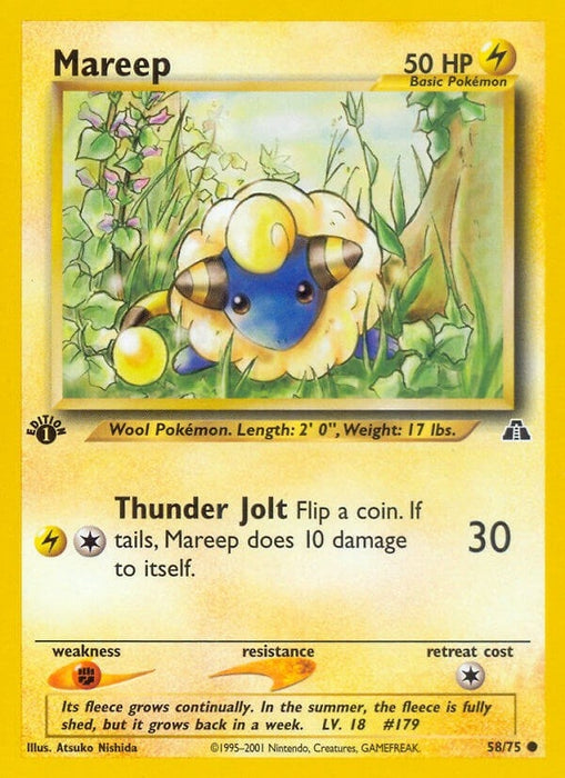 Image for Mareep (58/75) (1st Edition) [Neo Discovery] - Pokemon