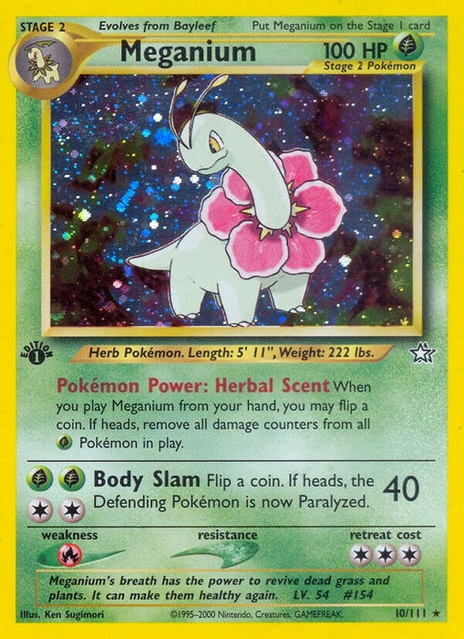 Image for Meganium (10) (010/111) (1st Edition Holofoil) [Neo Genesis] - Pokemon