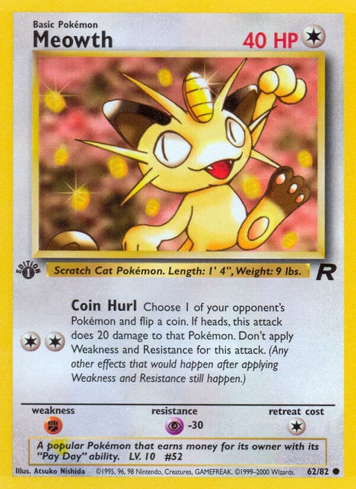 Image for Meowth (62/82) (1st Edition) [Team Rocket] - Pokemon