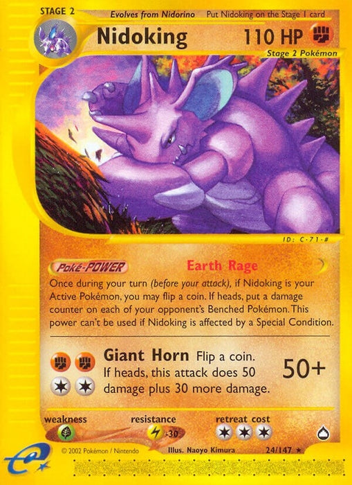 Image for Nidoking (24) (024/147) (Reverse Holofoil) [Aquapolis] - Pokemon
