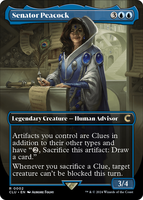 Senator Peacock (Borderless) [CLU-002] - Ravnica: Clue Edition