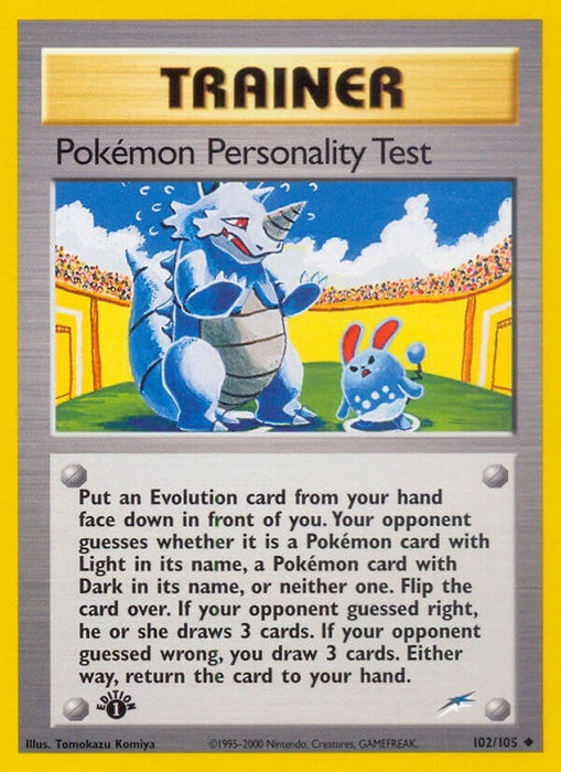 Image for Pokemon Personality Test (102/105) (Unlimited) [Neo Destiny] - Pokemon