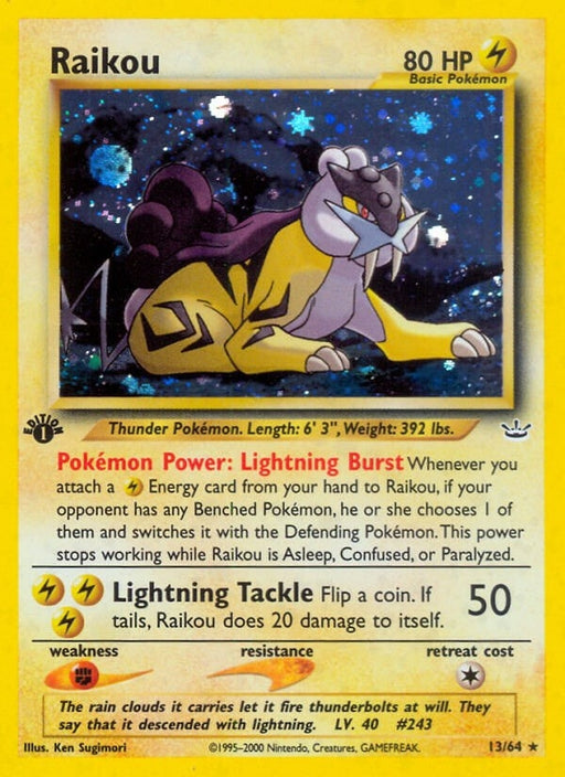 Image for Raikou (13) (13/64) (1st Edition Holofoil) [Neo Revelation] - Pokemon