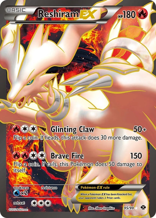 Image for Reshiram EX (95 Full Art) (95/99) (Holofoil) [Next Destinies] - Pokemon