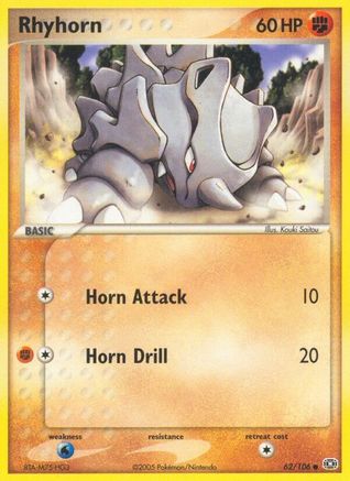 Rhyhorn (62/106) (Stamped) [EX: Emerald]