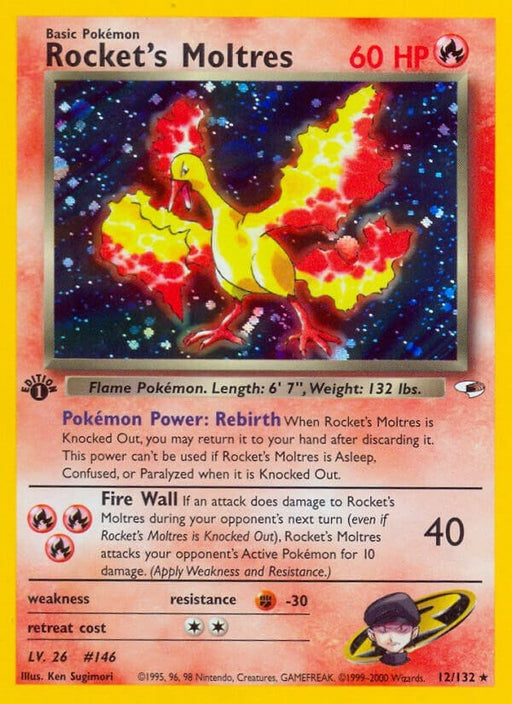 Image for Rocket's Moltres (012/132) (Unlimited Holofoil) [Gym Heroes] - Pokemon