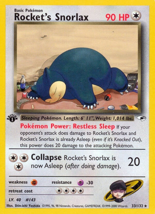 Image for Rocket's Snorlax (033/132) (1st Edition) [Gym Heroes] - Pokemon
