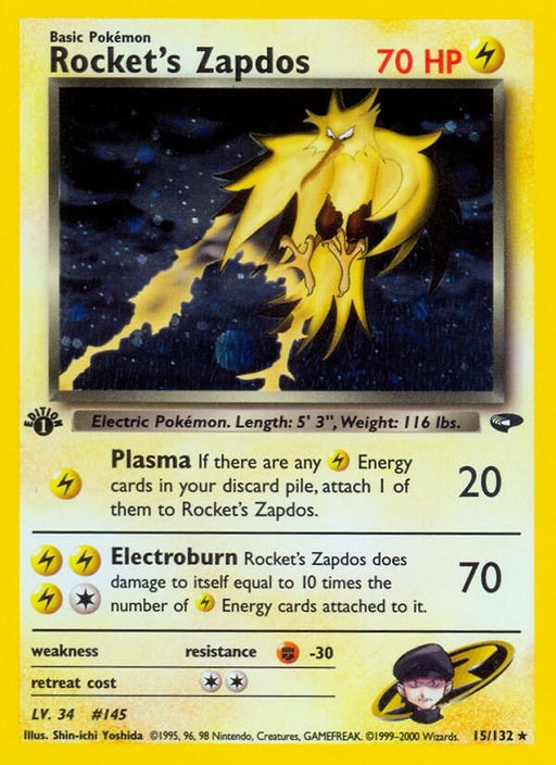 Image for Rocket's Zapdos (015/132) (1st Edition Holofoil) [Gym Challenge] - Pokemon