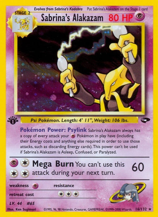 Image for Sabrina's Alakazam (016/132) (1st Edition Holofoil) [Gym Challenge] - Pokemon