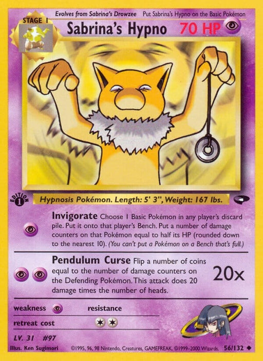 Image for Sabrina's Hypno (056/132) (1st Edition) [Gym Challenge] - Pokemon