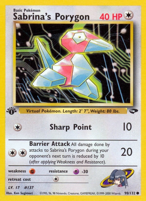 Image for Sabrina's Porygon (098/132) (1st Edition) [Gym Challenge] - Pokemon