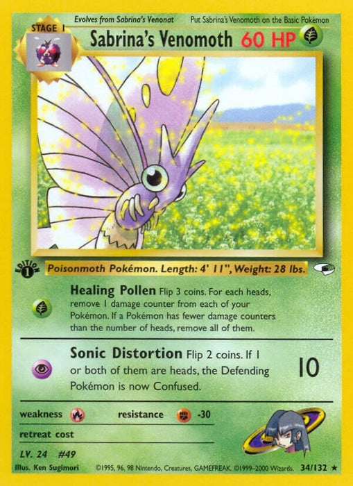 Image for Sabrina's Venomoth (034/132) (1st Edition) [Gym Heroes] - Pokemon