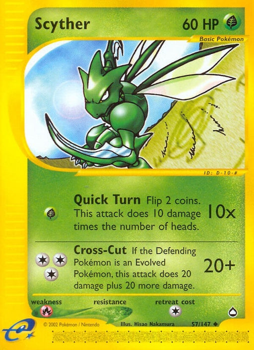 Image for Scyther (57) (057/147) (Reverse Holofoil) [Aquapolis] - Pokemon